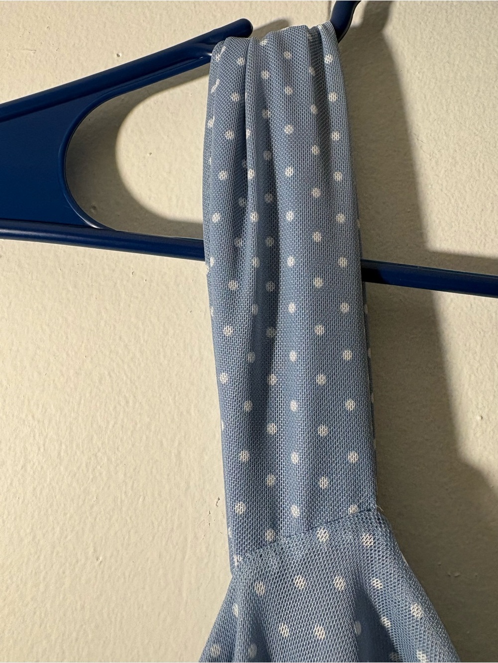 See You Monday Light Blue Polka Dot Maxi Dress with Tie Front - Picture 6 of 6
